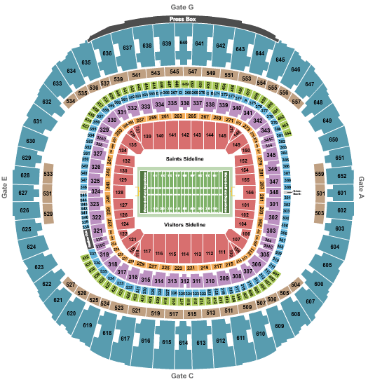 Caesars Superdome Sugar Bowl Seating Chart